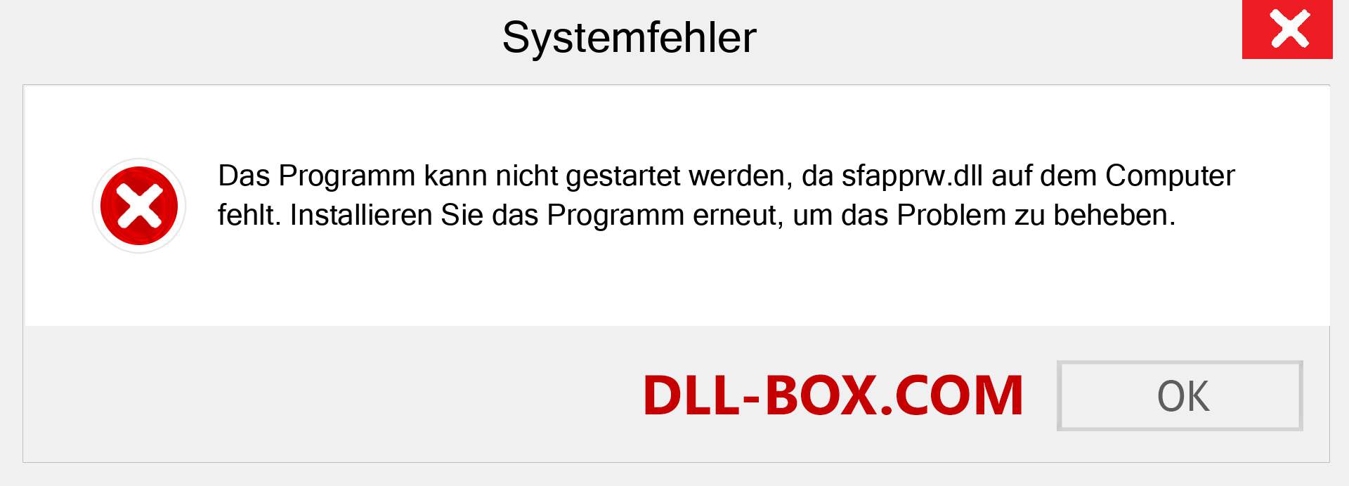 sfapprw.dll-Datei fehlt?. Download für Windows 7, 8, 10 - Fix sfapprw dll Missing Error unter Windows, Fotos, Bildern